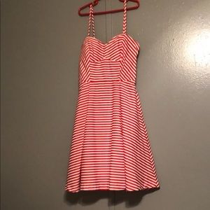 Red and white stripped vintage pin up dress